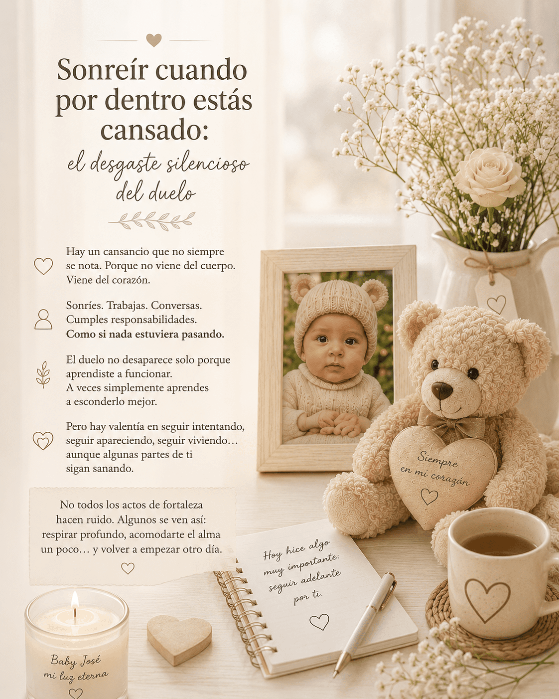 Sonreír cuando por dentro estás cansado: el desgaste silencioso del duelo