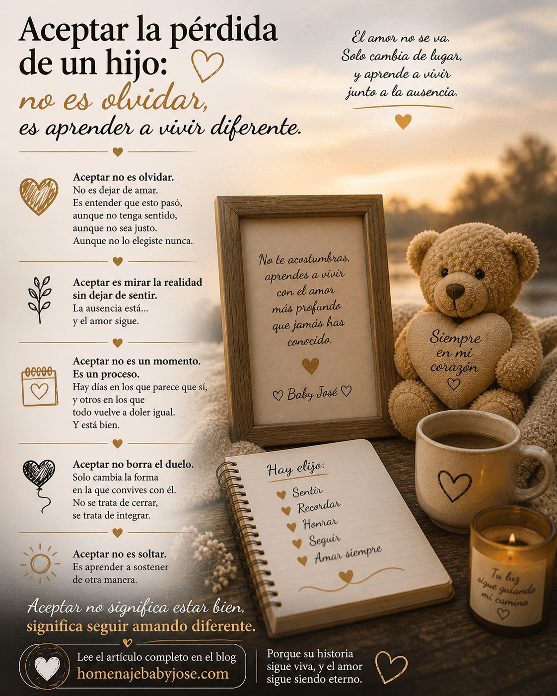Aceptar la pérdida de un hijo: no es olvidar, es aprender a vivir diferente