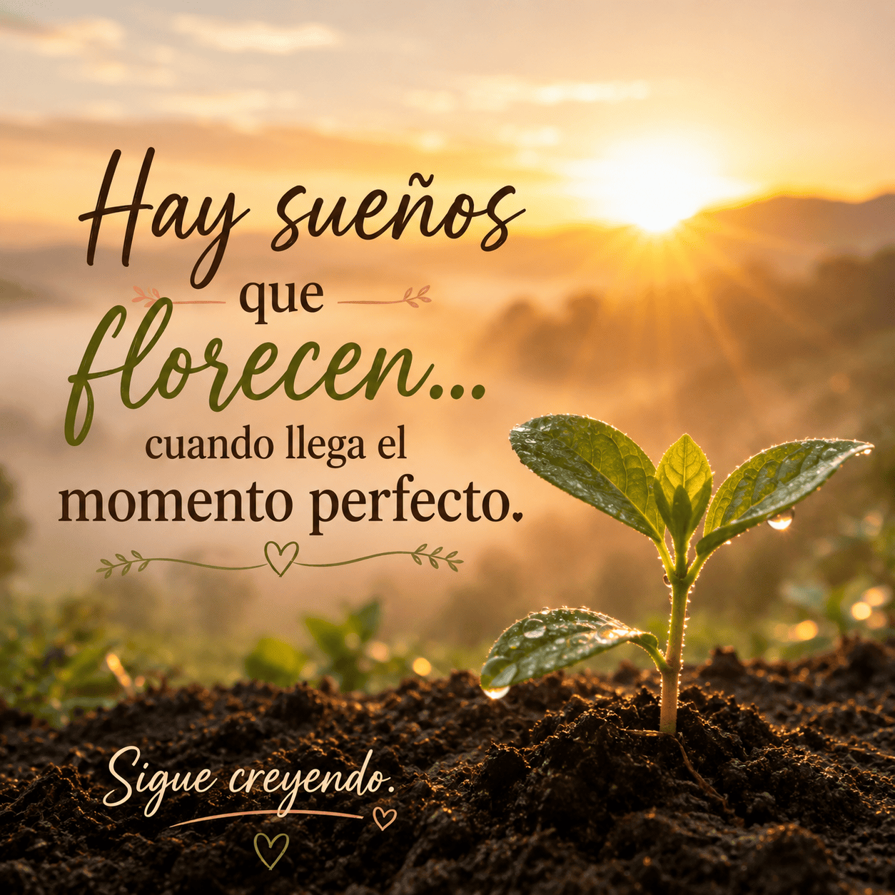 Hay sueños que florecen a su tiempo